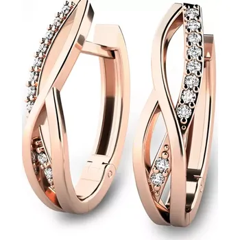 Náušnice Náušnice z růžového zlata 585/1000, přírodní diamanty 0.140ct, G/SI, 10987-CV-DIA