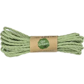 Stuha Dekorační provázek Go Green Cotton Cord – Sage Green šalvějově zelený 3mm x 3m (6,-Kč/m) (Dekorační provázek kroucený, materiál bavlna, barva pastelově zelená, pevný, matný)