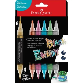 Kancelářské potřeby FABER-CASTELL akrylové Shake & Paint, 6ks metalické