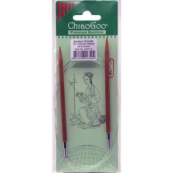 ChiaoGoo Otočné 360° Kruhové Bambusové jehlice 100 cm 5mm (ChiaoGoo Bamboo Circulars Patina 40" (100 cm) 5mm)