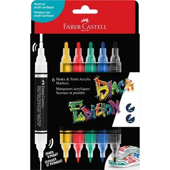 Kancelářské potřeby FABER-CASTELL akrylové Shake & Paint, 6ks základní