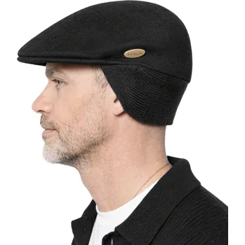 Čepice Vlněná bekovka Kangol 504 černá (ušní klapky) Velikost: 59 cm (L)