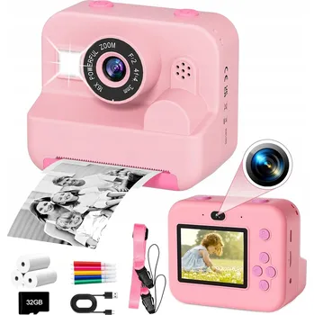 Digitální fotoaparát DĚTSKÝ DIGITÁLNÍ FOTOAPARÁT S OKAMŽITÝM TISKEM MINI TISKÁRNA KAMERA