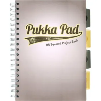 Blok Notes Pukka Pad B5, odstíny šedé a stříbrné