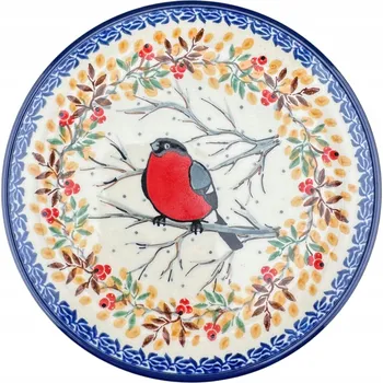 Talíř Dezertní talíř 15,5 cm UNIKÁT Červenka obecná U4908 Keramika Bolesławiec