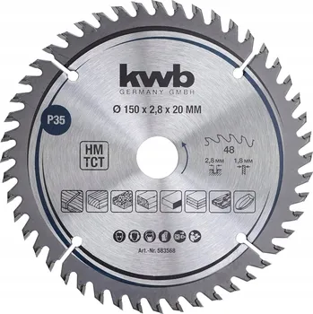 Pilový kotouč Pilový kotouč kwb 583568 na dřevo 150x2,8x20 mm