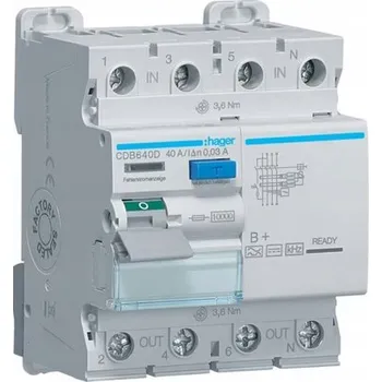 Proudový chránič Proudový chránič HAGER 3P+N 40A 30mA 10kA typ B+