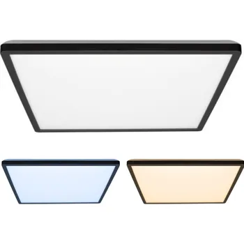 LED Stropní Svítidlo , hermetické čtverec , variabilní barva, sytá černá, NIVERA IP65 KOBI