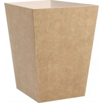 Jednorázové nádobí Kvadratický kraftový kbelík z lepenky 3L, 100 ks