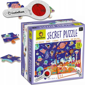 Puzzle Puzzle Ludattica 24 kartonových dílků SECRET PUZZLE Vesmír