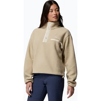 Dámská mikina Dámská fleecová mikina Columbia Helvetia II Cropped Half Snap Fleece ancient fossil/dark stone/chalk