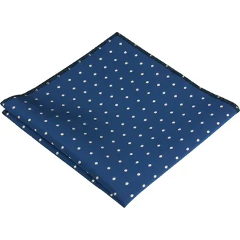 Látkový kapesník Modrý pánský kapesníček s bílými puntíky