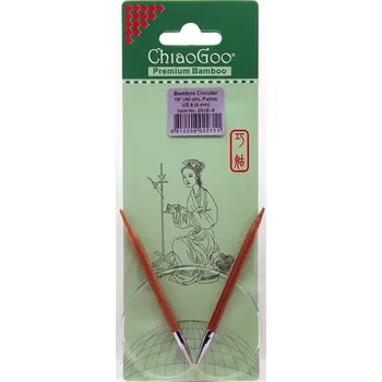 Nástroj na niť a příze ChiaoGoo Otočné 360° Kruhové Bambusové jehlice 40 cm 5mm (ChiaoGoo Bamboo Circulars Patina 16" (40 cm) 5mm)