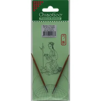 Nástroj na niť a příze ChiaoGoo Otočné 360° Kruhové Bambusové jehlice 40 cm 3,25mm (ChiaoGoo Bamboo Circulars Patina 16" (40 cm) 3,25mm)