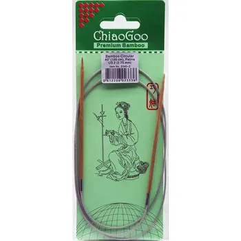 Jehlice ChiaoGoo Fixní Kruhové Bambusové jehlice 100 cm 2,75mm (ChiaoGoo Bamboo Circulars Patina 40" (100 cm) 2,75mm)