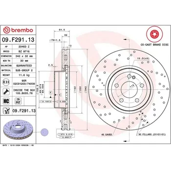 Brzdový kotouč BREMBO 09.F291.13 Brzdový kotouč (09.F291.13)