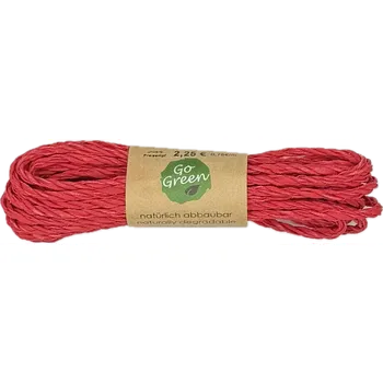 Stuha Dekorační provázek Go Green Cotton Cord – Coral Red červený 3mm x 3m (6,-Kč/m) (Dekorační provázek kroucený, materiál bavlna, barva korálově červená, pevný, matný)