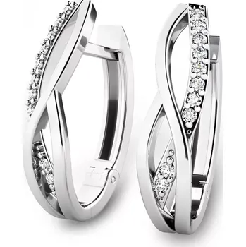 Náušnice Náušnice z bílého zlata 585/1000, přírodní diamanty 0.140 ct G/SI, 10987-B-DIA