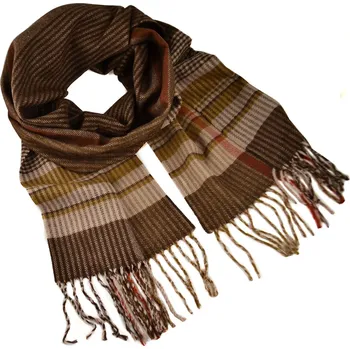 Šála Teplá šála - hnědá kostkovaná