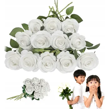 umělá květina RŮŽE KYTICE UMĚLÉ 12 KS 50CM ROMANTICKÉ SVATBA VALENTÝN DEKORACE