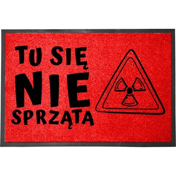 Rohožka VCHODOVÁ ROHOŽKA ČERVENÁ 40X60CM KE DVEŘÍM VTIPNÁ TADY SE NEUKLÍZÍ