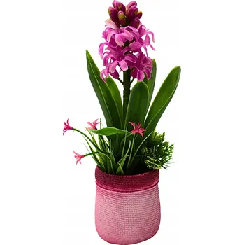umělá květina Umělý růžový hyacint v květináči 7×7×24 cm, malá květinová dekorace