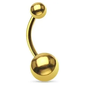 Piercing Pozlacený piercing do pupíku - banánek (1,6 x 11 mm)