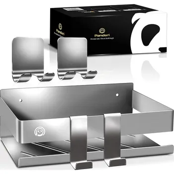 Koupelnová polička do sprchy, košík, nerezová ocel, bez vrtání, šedá