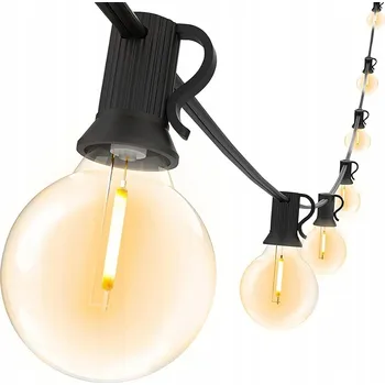 Vánoce Světelný zahradní řetěz 30M s 50 LED žárovkami 1W, voděodolný IP44