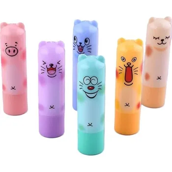 Péče o rty 24 ks Bezbarvý balzám na rty Ovocná vůně Roztomilý obal zvířátko Hydratační balzám pro každodenní péči o rty