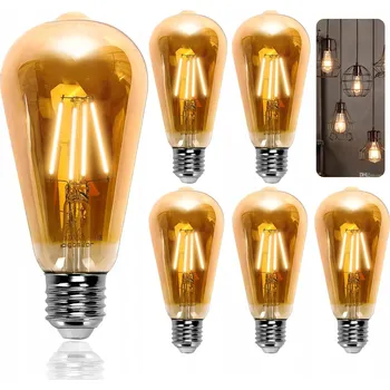 Žárovka LED žárovka filament E27 DEKORATIVNÍ Teplé světlo 2700K retro dekorace 4W