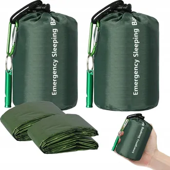Spacák 2x NOUZOVÝ SPACÁK LEHKÝ VODĚODOLNÝ S PÍŠŤALKOU PRO TURISTIKU SURVIVAL DO LESA