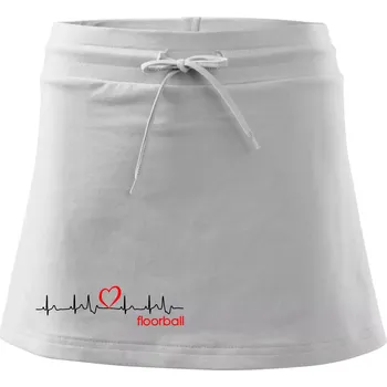 Dámská sukně Moje srdce bije pro floorball - Sportovní sukně - two in one - S ( Bílá )