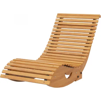 Zahradní lehátko Dřevěné houpací lehátko 130 x 60 x 60 cm | přírodní