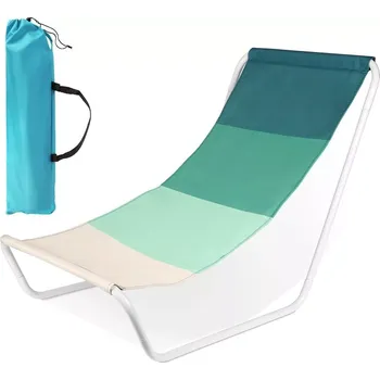 Zahradní lehátko Skládací plážové lehátko s přepravní taškou, zelené