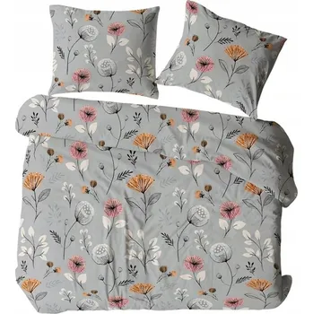 Povlečení Krepové povlečení 200x220 šedé, vícebarevné květy Bielawa KARO