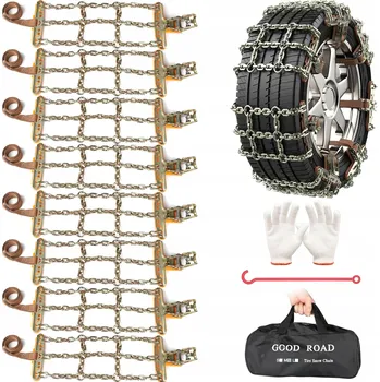 Sněhové řetězy 8 ks sada sněhové řetězy na kola auta, kovový řetěz