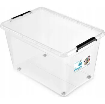 Úložný box Průhledný Krabička na kolečkách SimpleStore o objemu 60 l