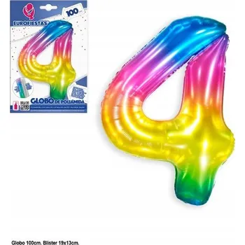 Balónek Ouda Party - Balón s číslem 100 cm v barvě želé - číslice 4