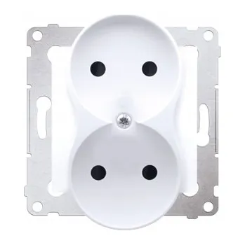 Elektrická zásuvka Dvojitá zásuvka bez uzemnění bílá DG2MZN.01/11 Kontakt Simon 54 Nature