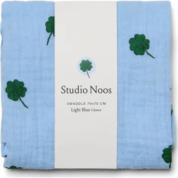 Dětská deka Studio Noos Swaddle zavinovačka Print Medium Light Blue Clover