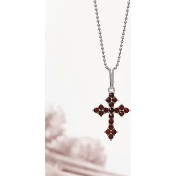 Přívěsek Granát přívěsek křížek 1,85 g