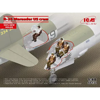 Plastikový model ICM 1/48 B-26 Marauder US Crew (4 fig.)