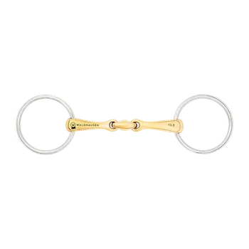 Udidlo pro koně Stihlové udidlo 2x lomené Waldhausen Cyprium, 14 mm 11,5 cm