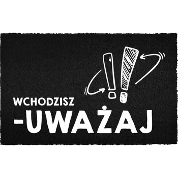 Rohožka KOKOSOVÁ ROHOŽKA PŘED DVEŘE ČERNÁ - VSTUPUJETE NA VLASTNÍ NEBEZPEČÍ