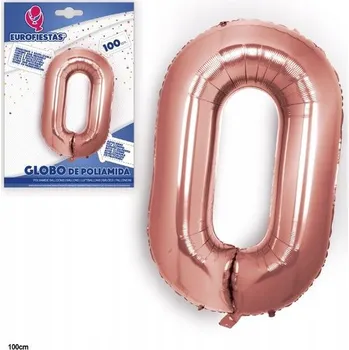 Balónek Ouda Party - Fóliový balónek ve tvaru číslice 0, barva růžové zlato