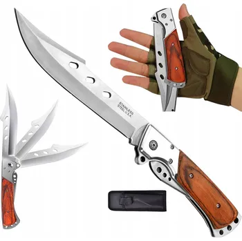 Kuchyňský nůž SKLÁDACÍ NŮŽ PRO PŘEŽITÍ V DIVOČINĚ 14 CM OCEL 440C PRO TURISTIKU