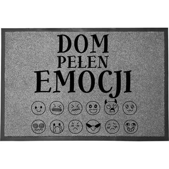 Rohožka VSTUPNÍ ROHOŽKA ŠEDÁ 40X60 KE DVEŘÍM VTIPNÁ HUMOR DOMOV PLNÝ EMOCÍ