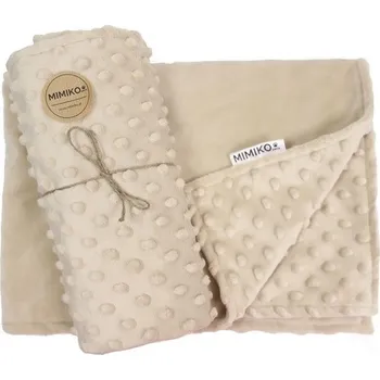 Pelíšek pro psa MIMIKO Pets Minky deka s puntíky 100x75cm béžová