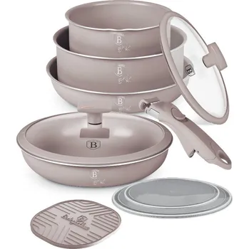 Sada nádobí Sada nádobí s titanovým povrchem 9 ks Taupe Collection BH-8255